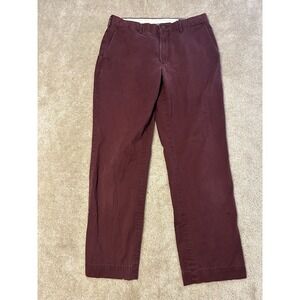 Polo Ralph Lauren Pants Mens‎ 32x32 Marron Red Chino Boating Preppy